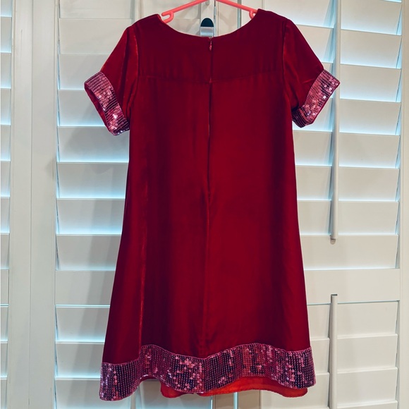 Christmas I Love Gorgeous girls 8-9 red & pink velvet Diva dress sequins holiday - Picture 11 of 16